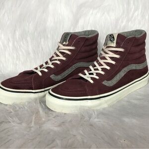 Vans Men's High-Top Sneakers - Maroon and Gray